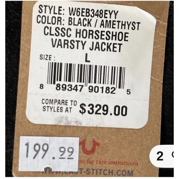 Y2K Women’s True Religion Classic Horseshoe Varsity Jacket Size L $329 Oldstock - Picture 6 of 7